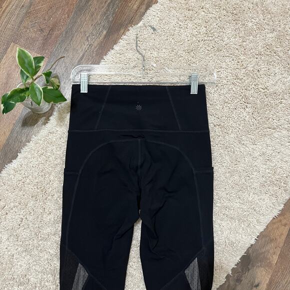 Athleta Size Small Black Floral Blossom Intuition Mesh High Waisted Leggings - Picture 7 of 10